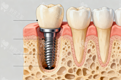 种植牙植入口腔展示图
